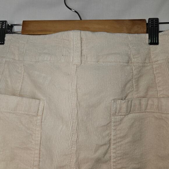 Anthropologie by Maeve The Colette Corduroy Crop Wide-Leg Pants Ivory size 32 - Picture 11 of 11